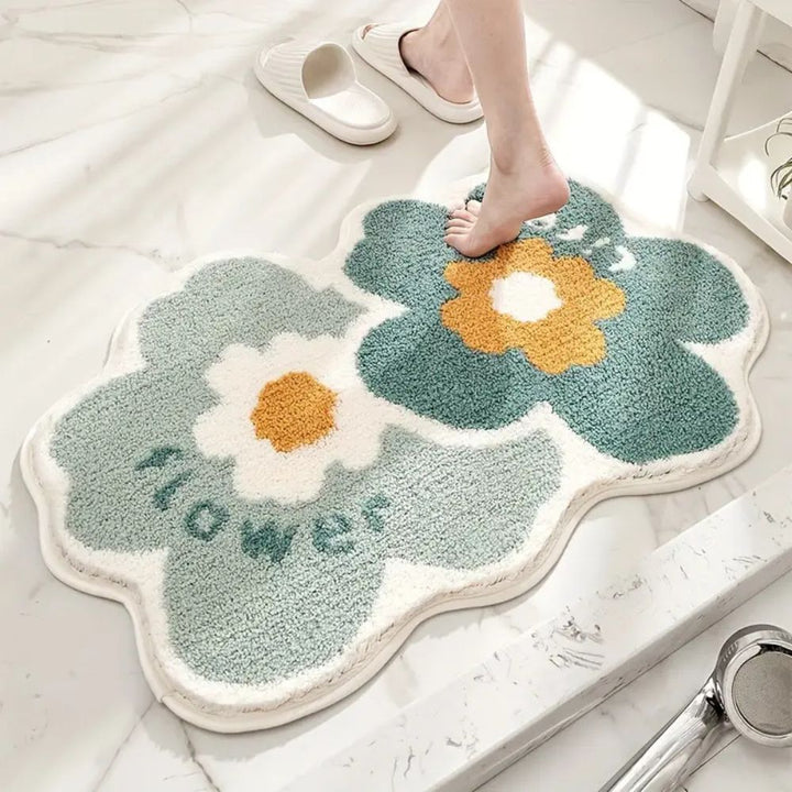 Lisslune | Floral Tufted Absorbent Bath Mat