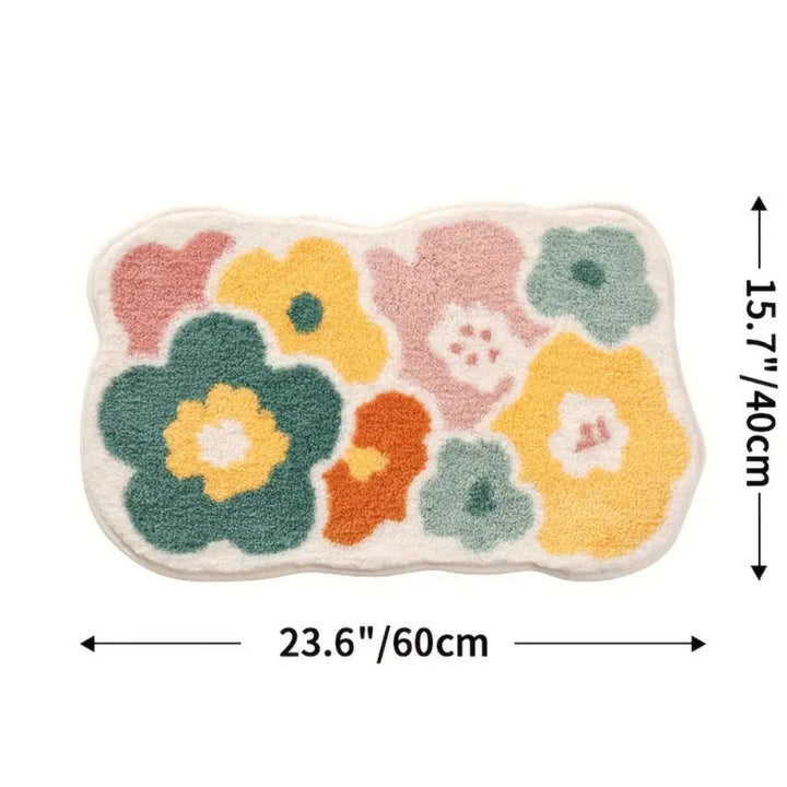 Lisslune | Floral Tufted Absorbent Bath Mat