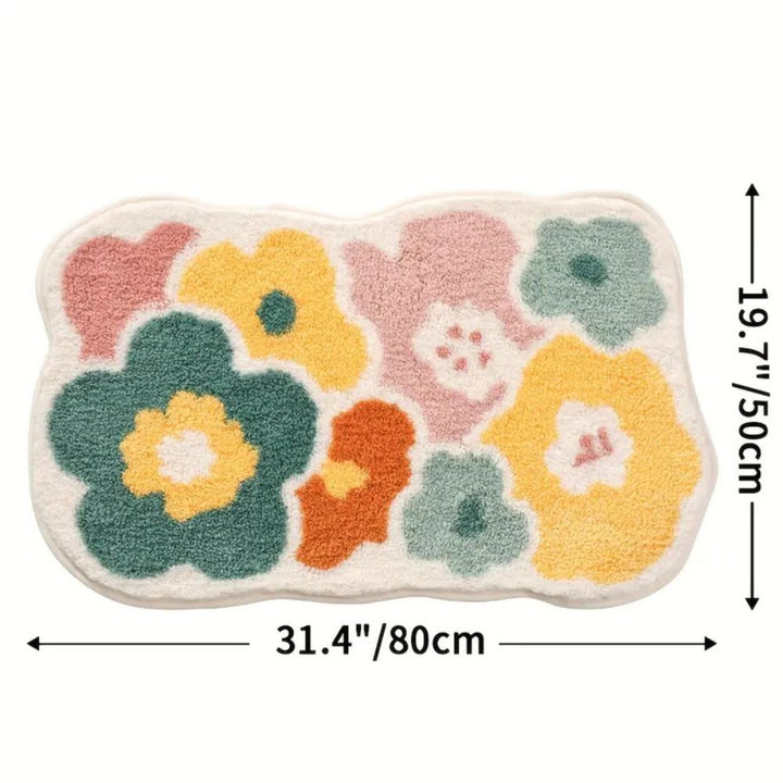 Lisslune | Floral Tufted Absorbent Bath Mat