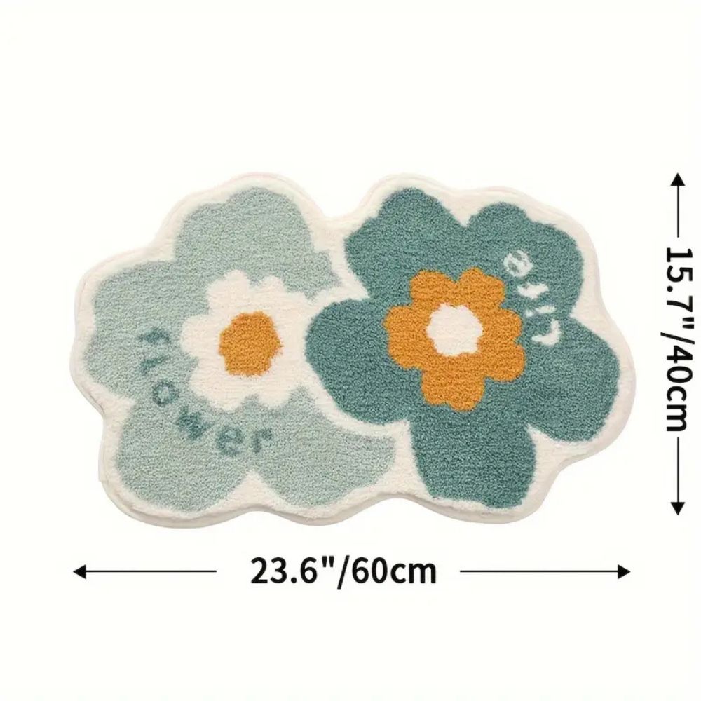 Lisslune | Floral Tufted Absorbent Bath Mat