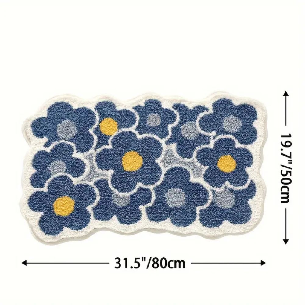 Lisslune | Floral Tufted Absorbent Bath Mat