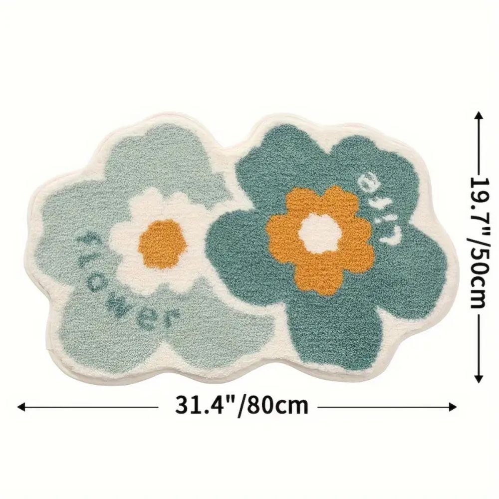Lisslune | Floral Tufted Absorbent Bath Mat
