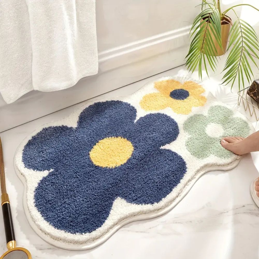 Lisslune | Floral Tufted Absorbent Bath Mat