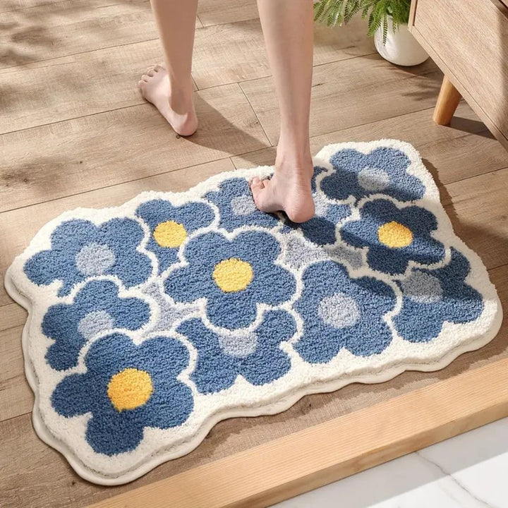 Lisslune | Floral Tufted Absorbent Bath Mat