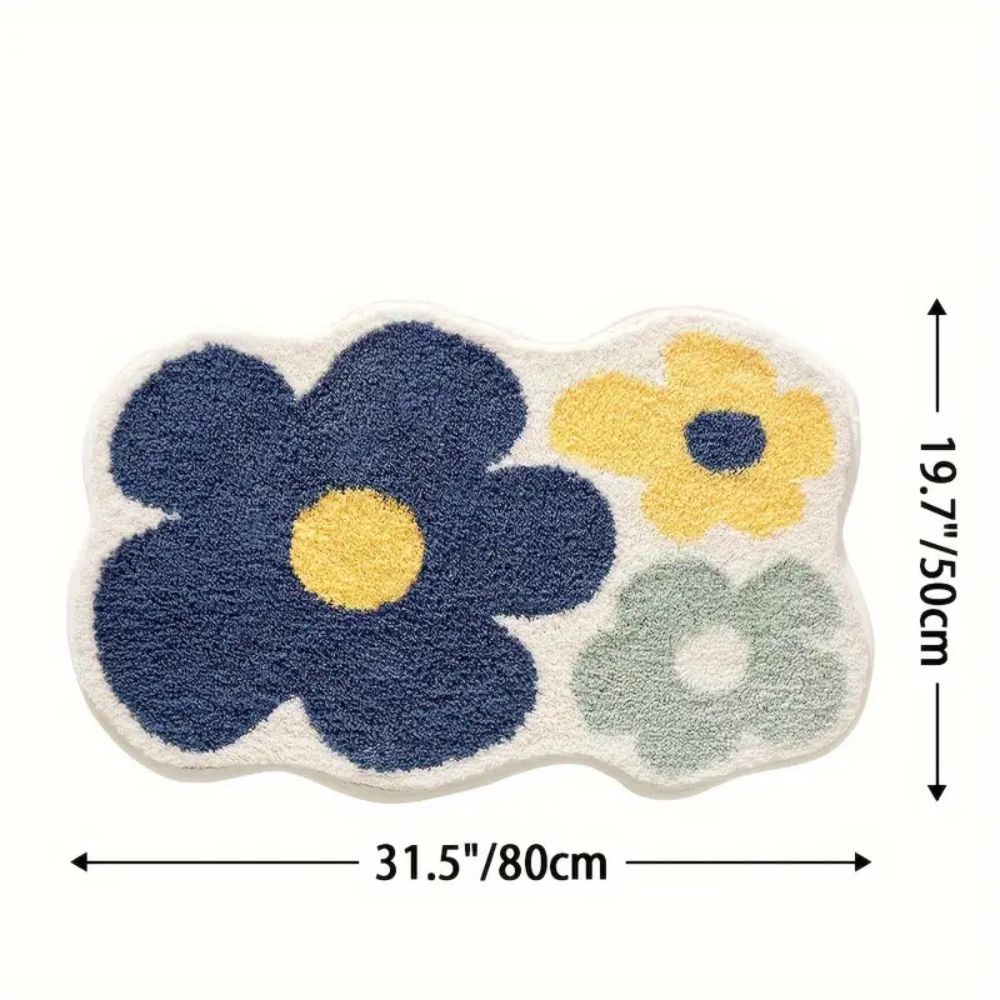 Lisslune | Floral Tufted Absorbent Bath Mat