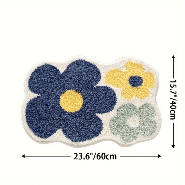 Lisslune | Floral Tufted Absorbent Bath Mat