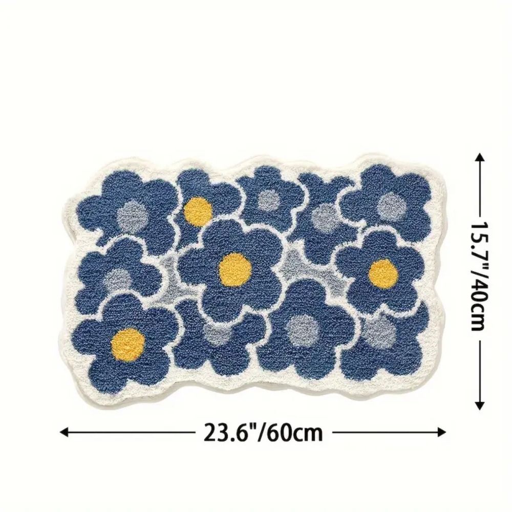 Lisslune | Floral Tufted Absorbent Bath Mat