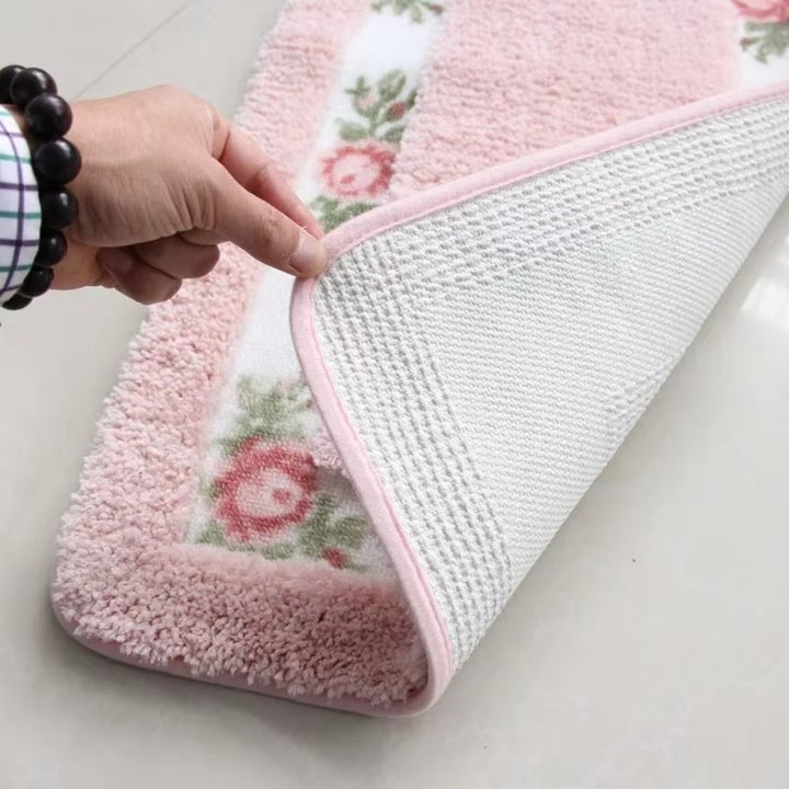 Lisslune | Floral Border Absorbent Bath Mat