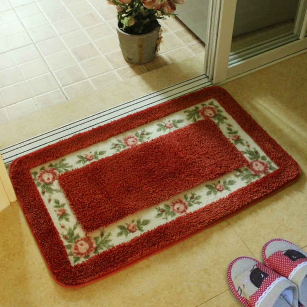 Lisslune | Floral Border Absorbent Bath Mat
