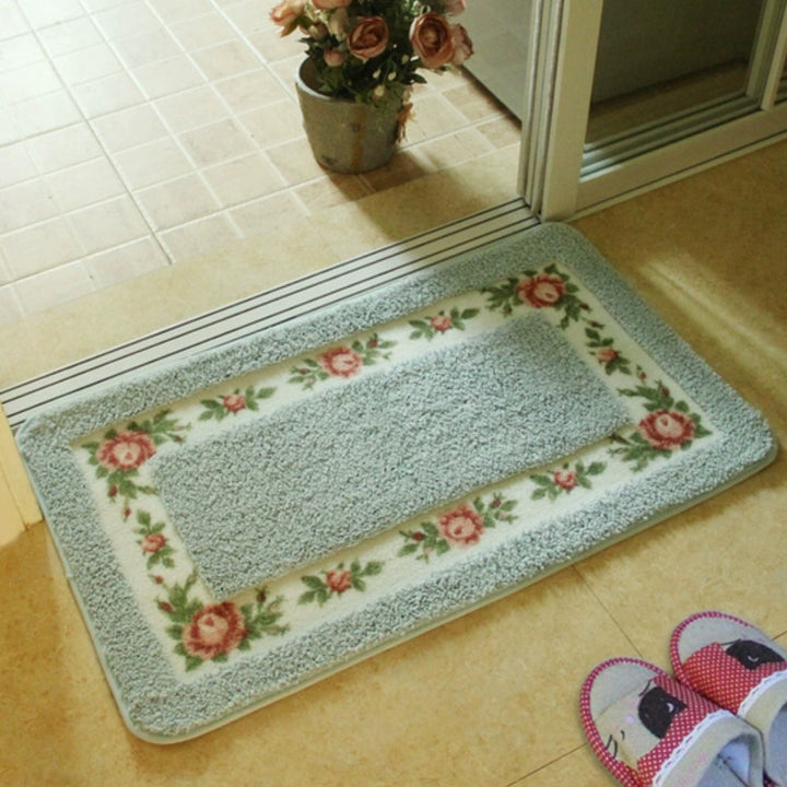 Lisslune | Floral Border Absorbent Bath Mat
