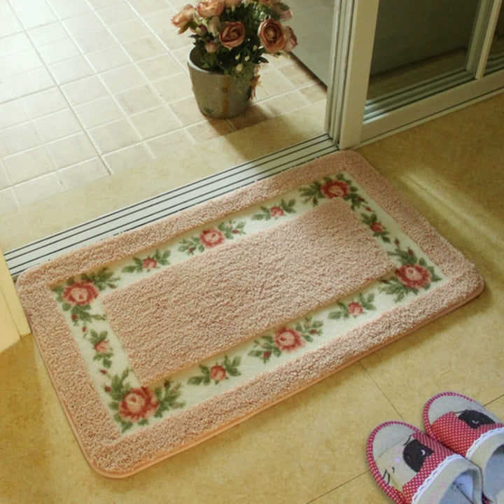 Lisslune | Floral Border Absorbent Bath Mat
