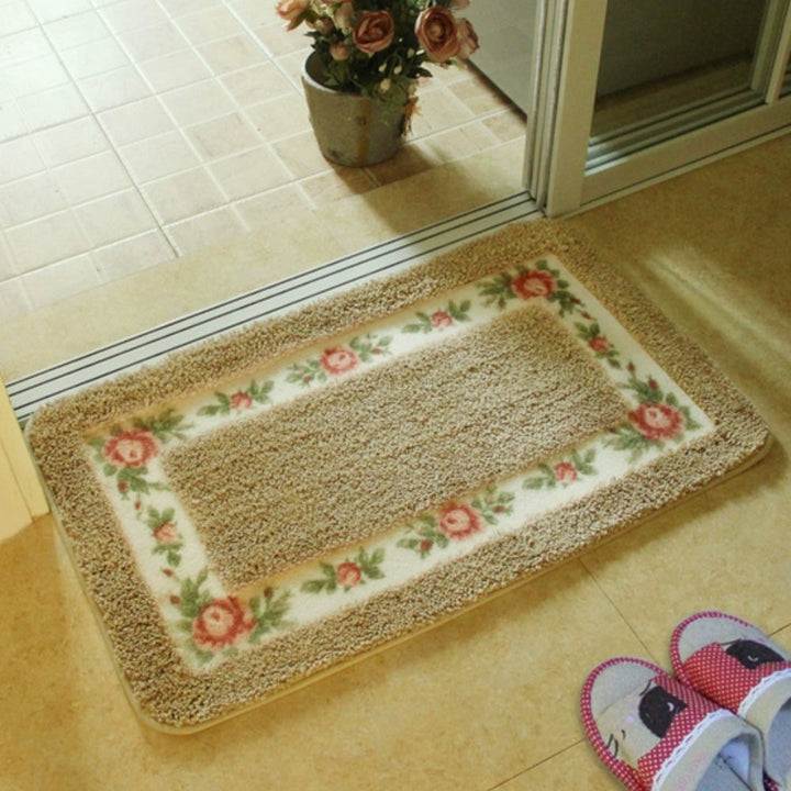 Lisslune | Floral Border Absorbent Bath Mat