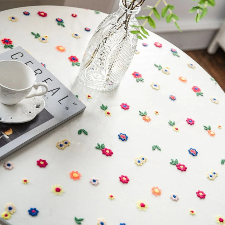Lisslune | Floral Embroidered Lace Tablecloth Cover