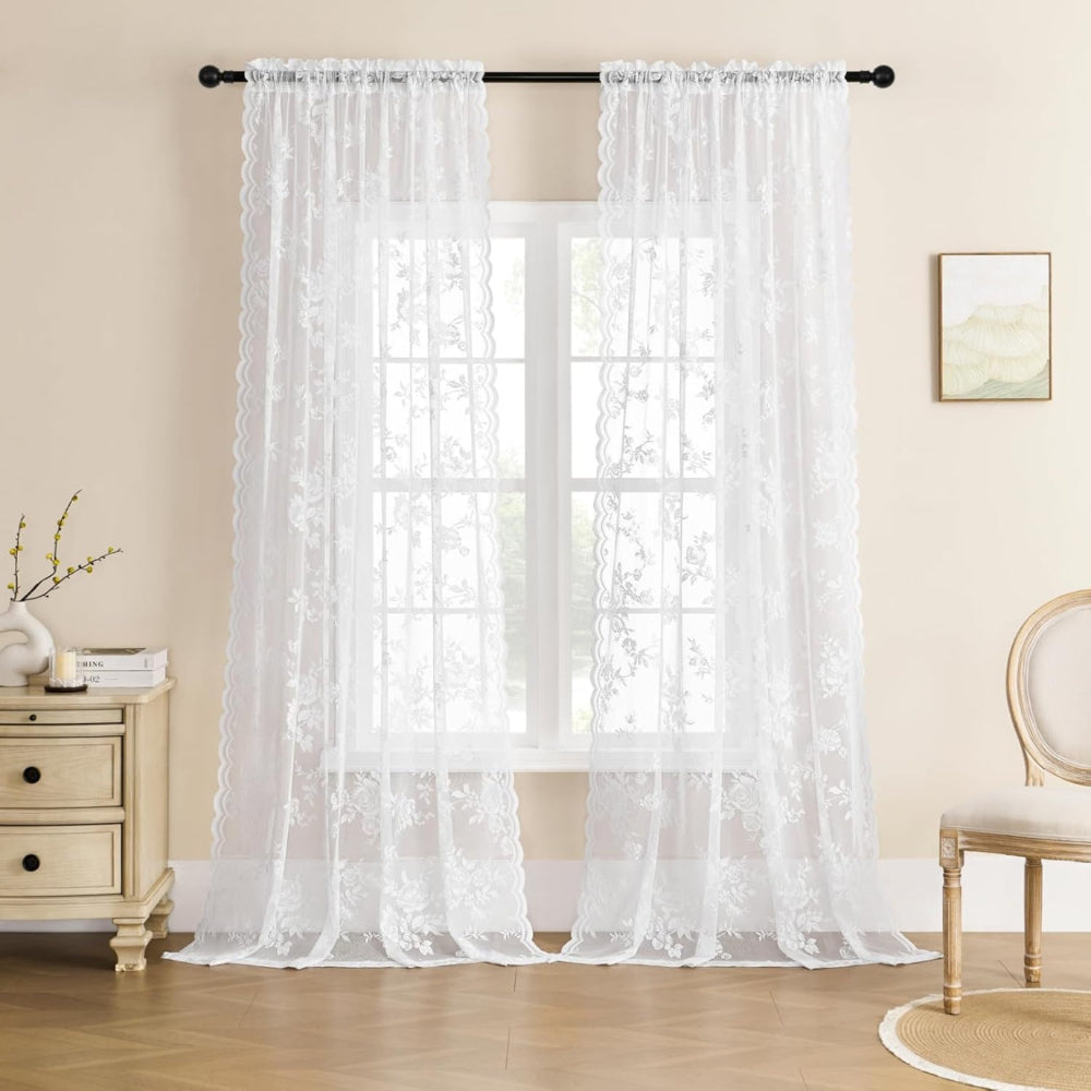 Lisslune | Floral Grace Sheer Curtains
