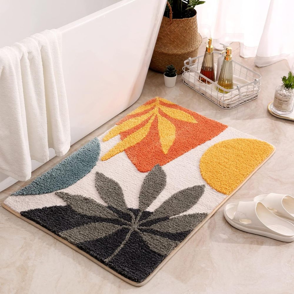 Lisslune | Floral Non-Slip Bathmat