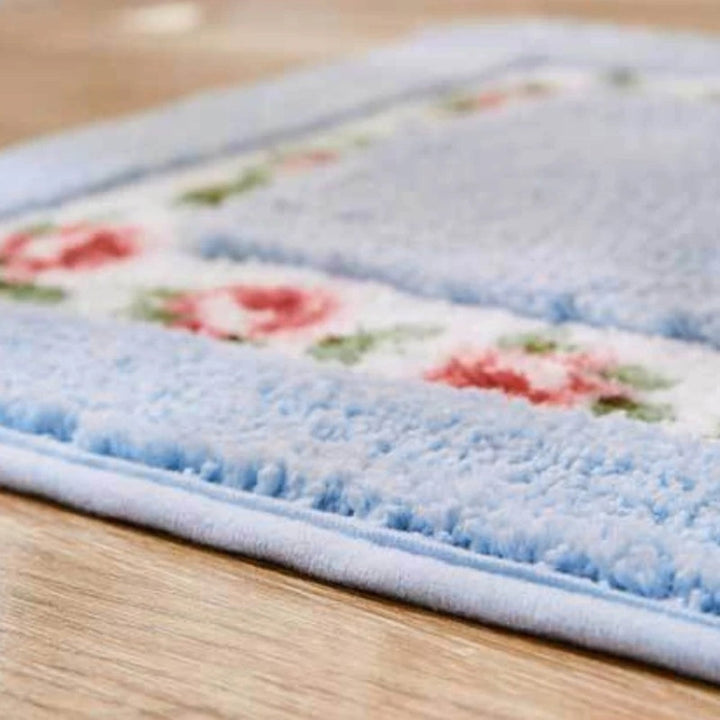 Lisslune | Floral Oval Plush Bath Mat
