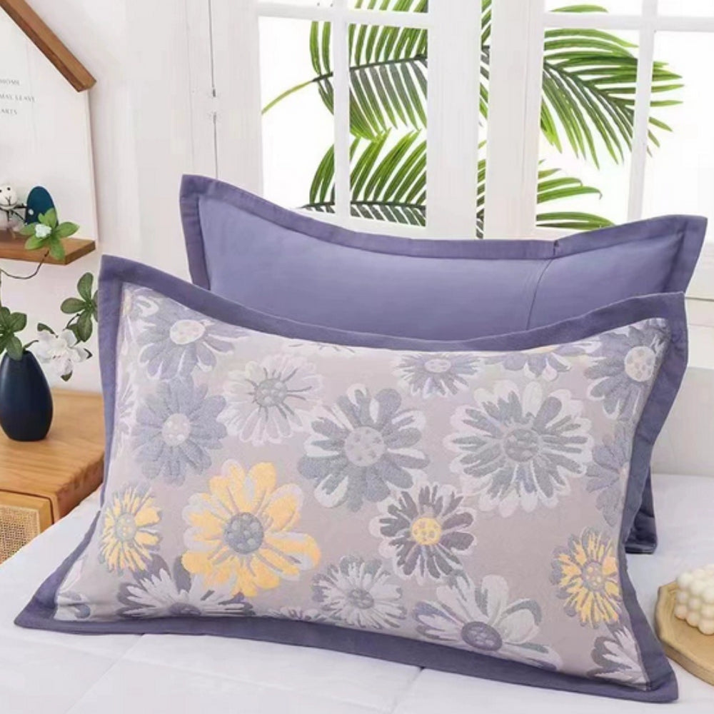 Lisslune | Floral Print Cotton Pillowcase | 2pcs