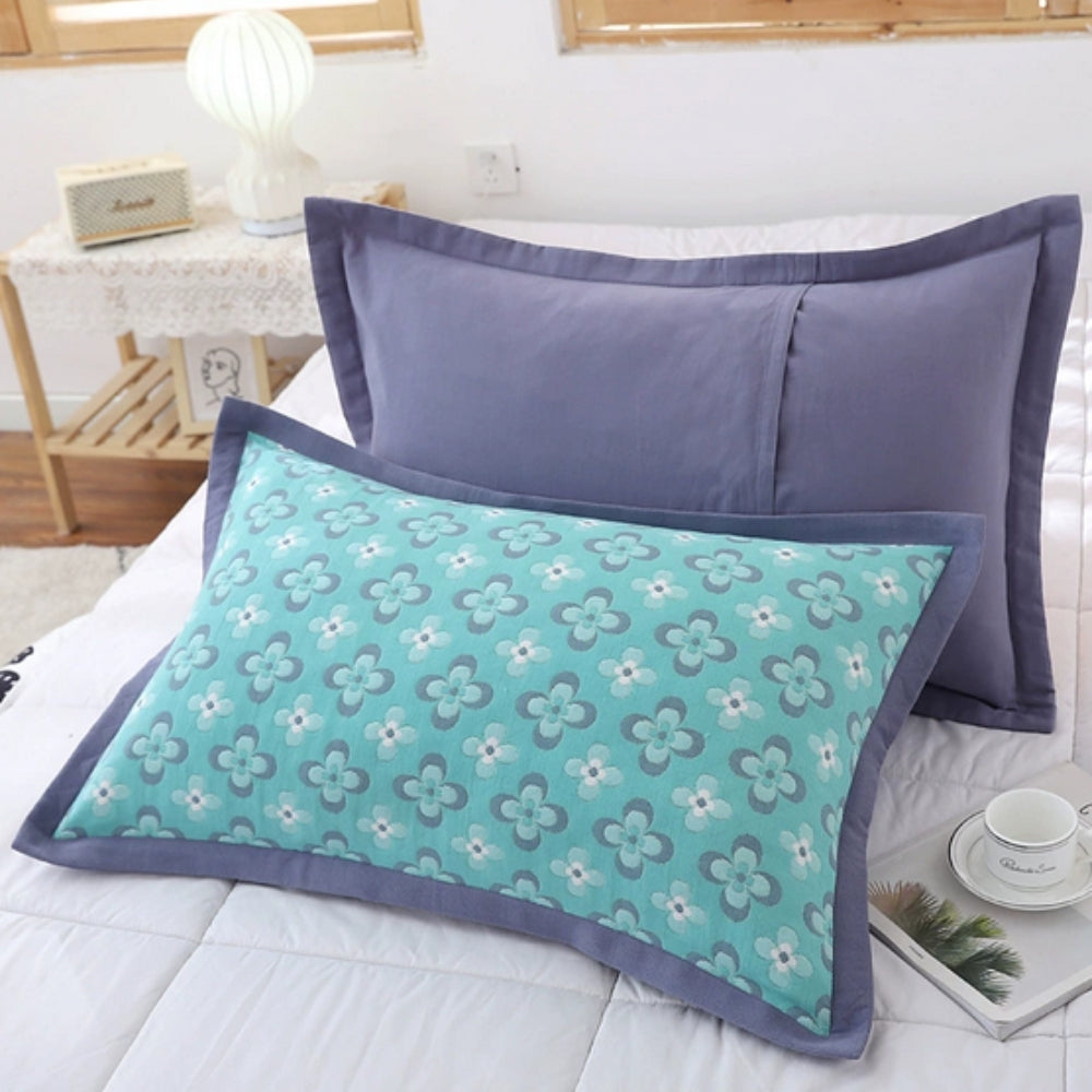 Lisslune | Floral Print Cotton Pillowcase | 2pcs