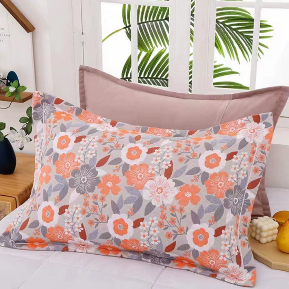 Lisslune | Floral Print Cotton Pillowcase | 2pcs