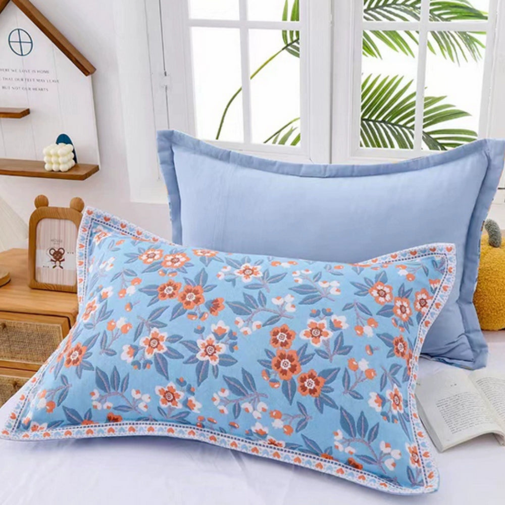 Lisslune | Floral Print Cotton Pillowcase | 2pcs