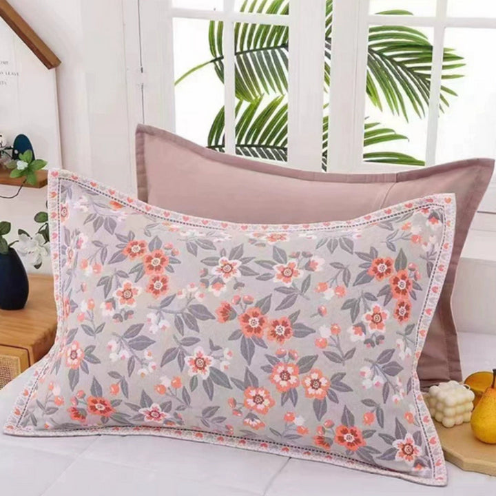 Lisslune | Floral Print Cotton Pillowcase | 2pcs
