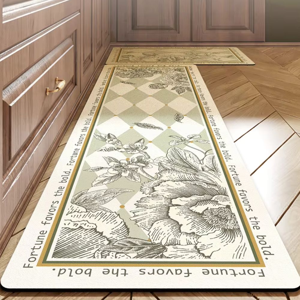 Lisslune | Floral Quick-Dry Kitchen Mat