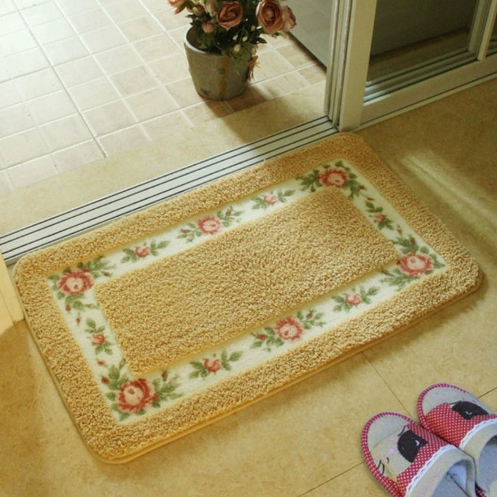 Lisslune | Floral Border Absorbent Bath Mat