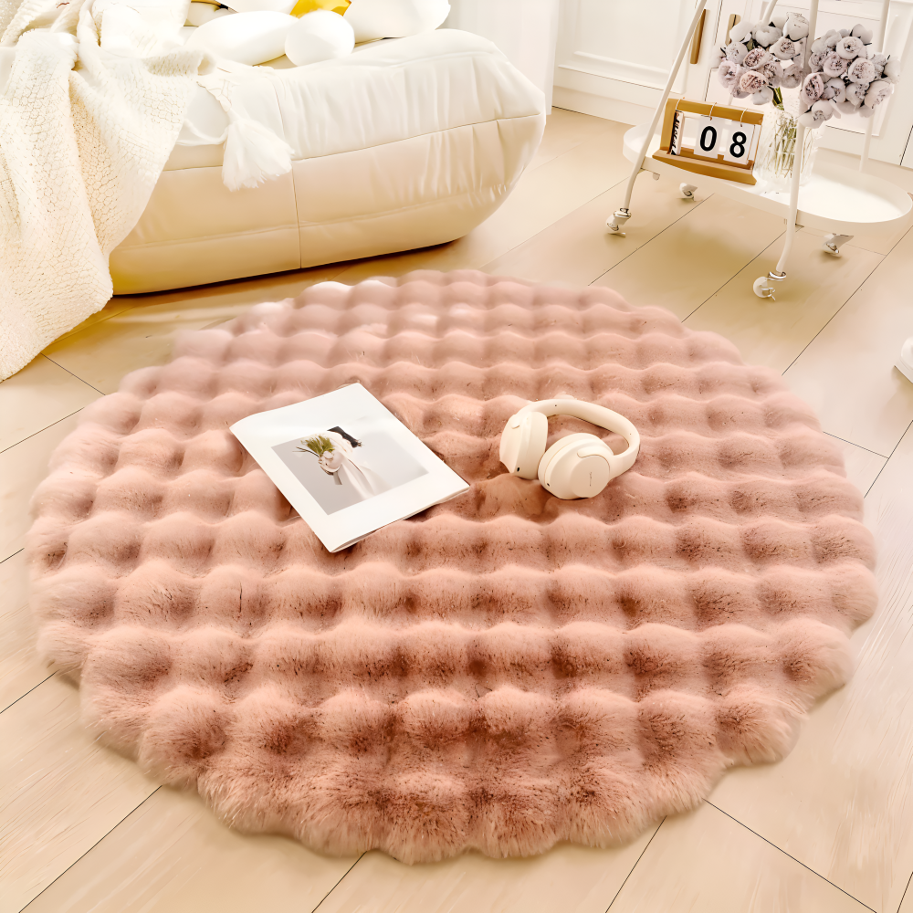 Lisslune | Round Velvet Soft Non-Slip Floor Mat – Cozy Fleece Home Decoration
