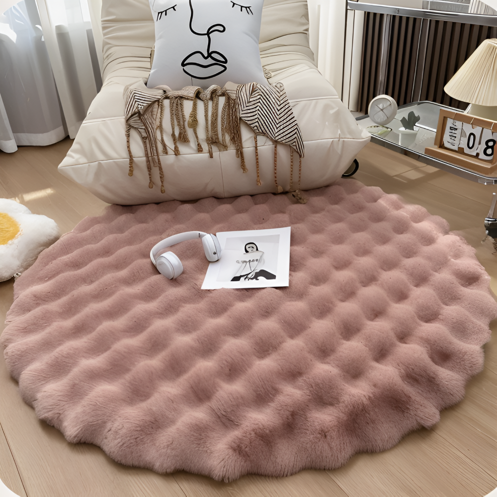 Lisslune | Round Velvet Soft Non-Slip Floor Mat – Cozy Fleece Home Decoration