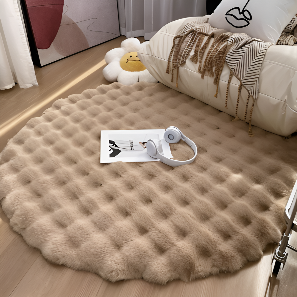 Lisslune | Round Velvet Soft Non-Slip Floor Mat – Cozy Fleece Home Decoration