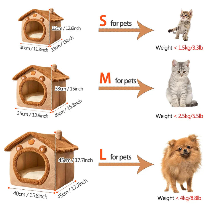 Lisslune | Collapsible, washable pet bed for small dogs and cats