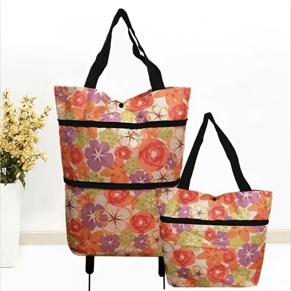 Lisslune | Foldable Shopping Trolley Bag with Wheels – Eco-Friendly, Compact & Lightweight