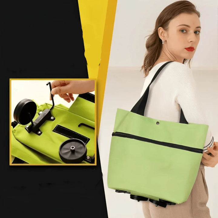 Lisslune | Foldable Shopping Trolley Bag with Wheels – Eco-Friendly, Compact & Lightweight