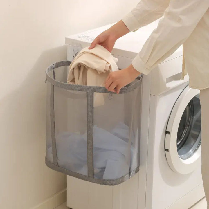Lisslune | Foldable Mesh Laundry Basket with Hanging Loop