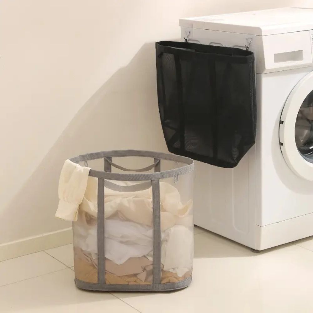 Lisslune | Foldable Mesh Laundry Basket with Hanging Loop