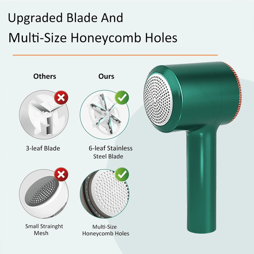 Lisslune | Electric Portable Lint Bobble Remover Fabric Cloth Shaver Cat Hair Remover for Clothes Carpets and Rugs