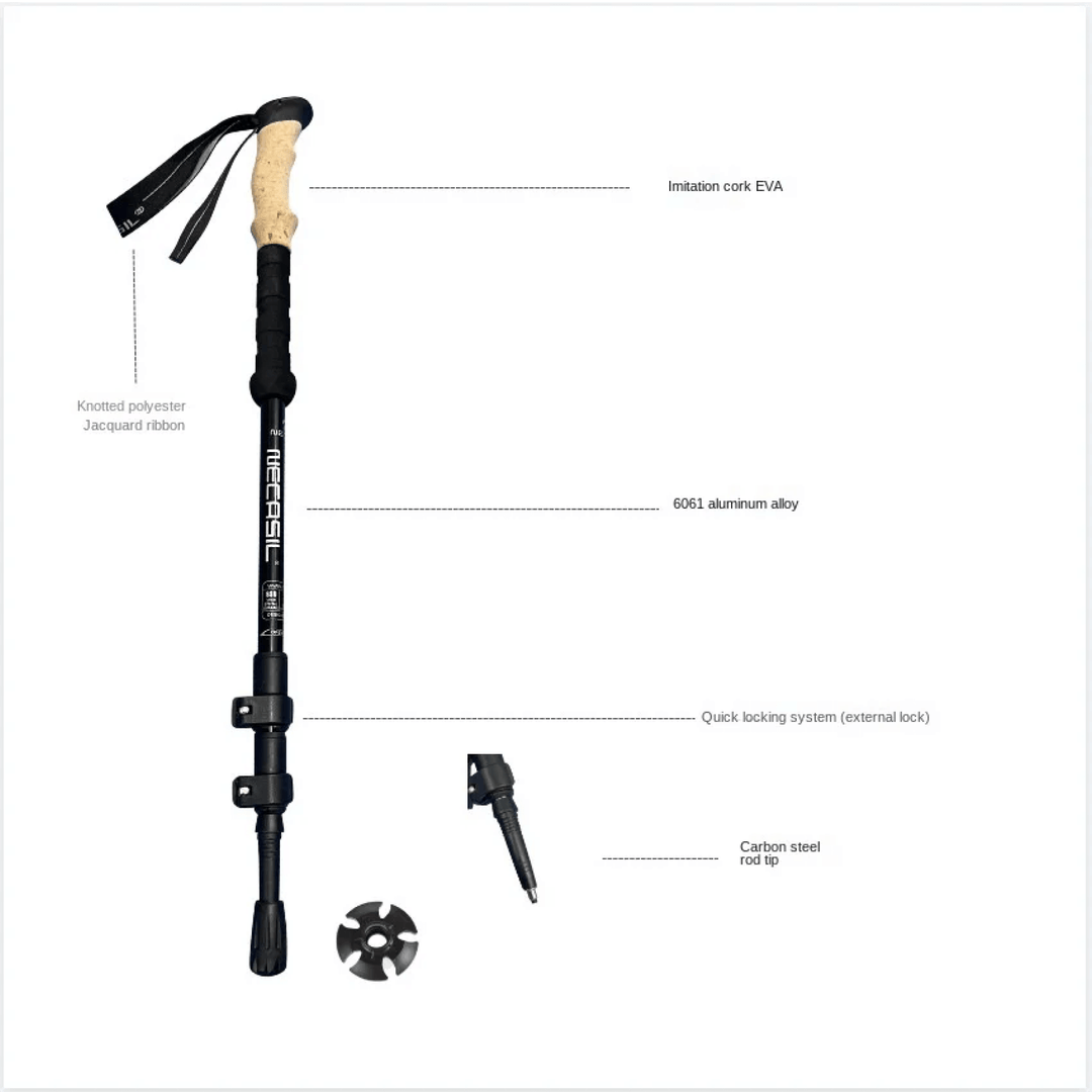 Lisslune | Collapsible Folding Nordic Walking Tracking Poles Top Rated for Hiking Sticks