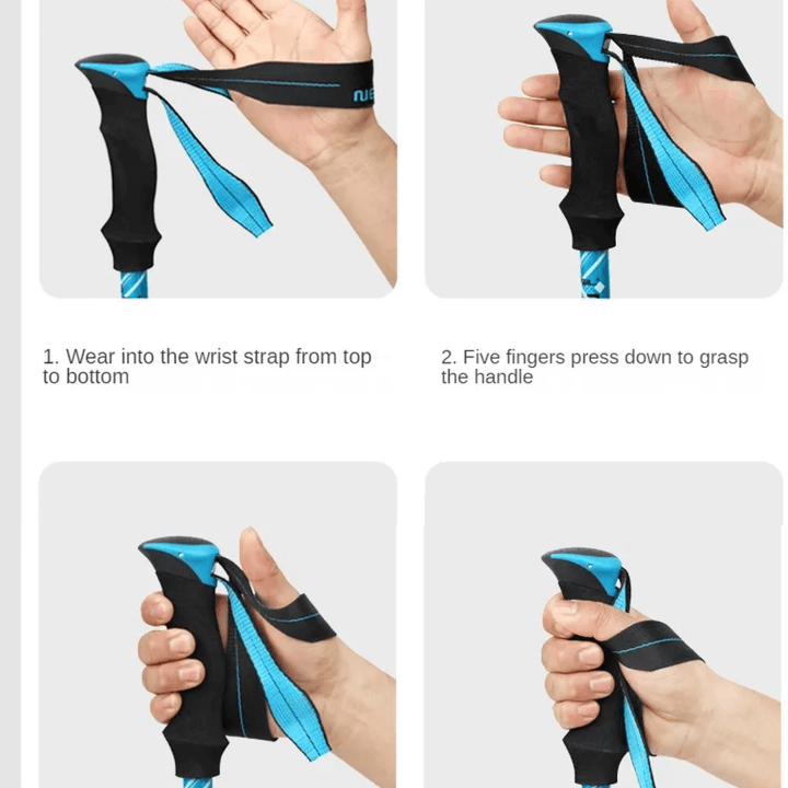 Lisslune | Collapsible Folding Nordic Walking Tracking Poles Top Rated for Hiking Sticks