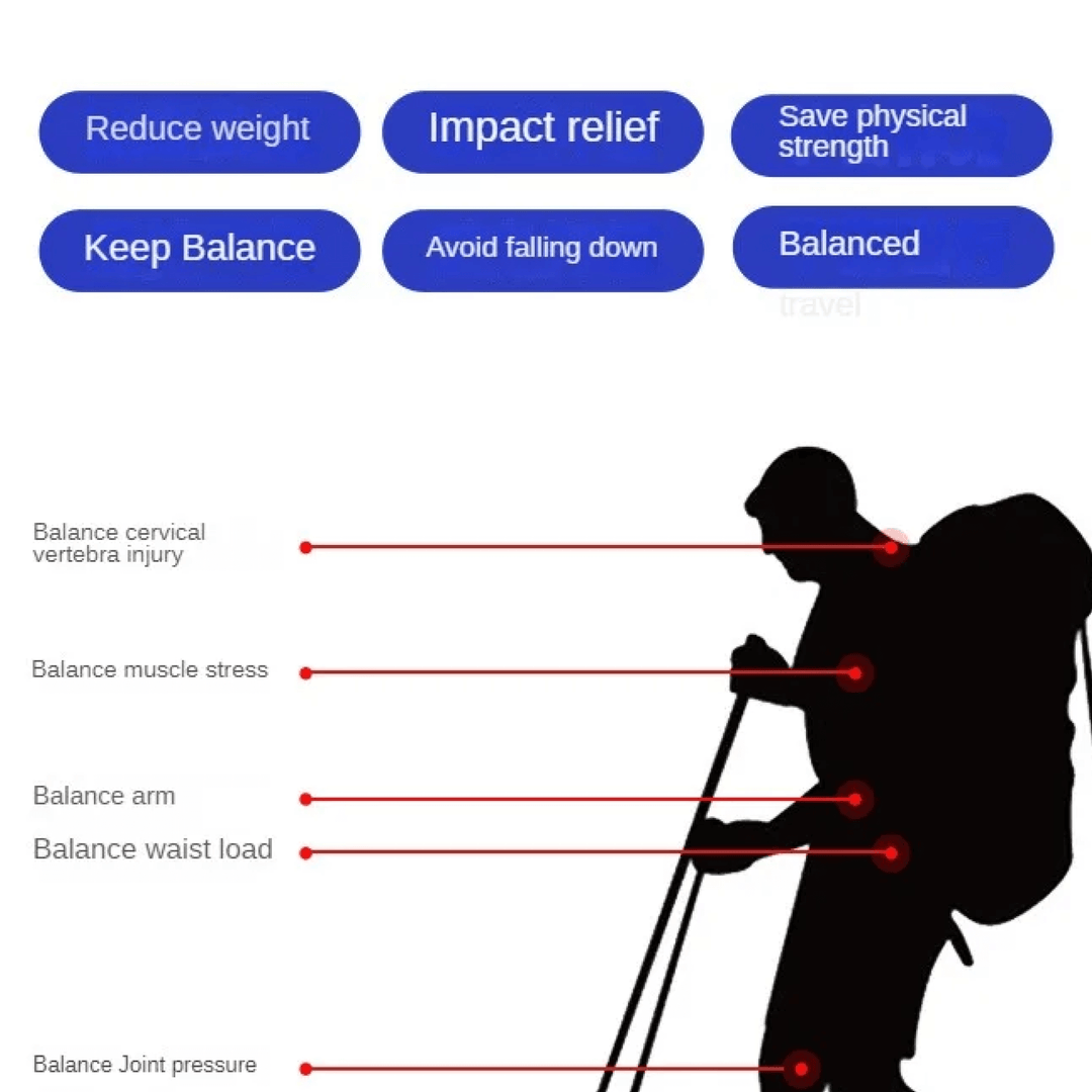 Lisslune | Collapsible Folding Nordic Walking Tracking Poles Top Rated for Hiking Sticks