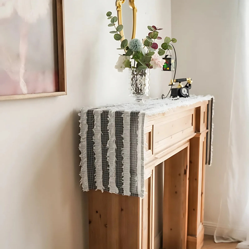 Lisslune | Frayed Fabric Strips Table Runner