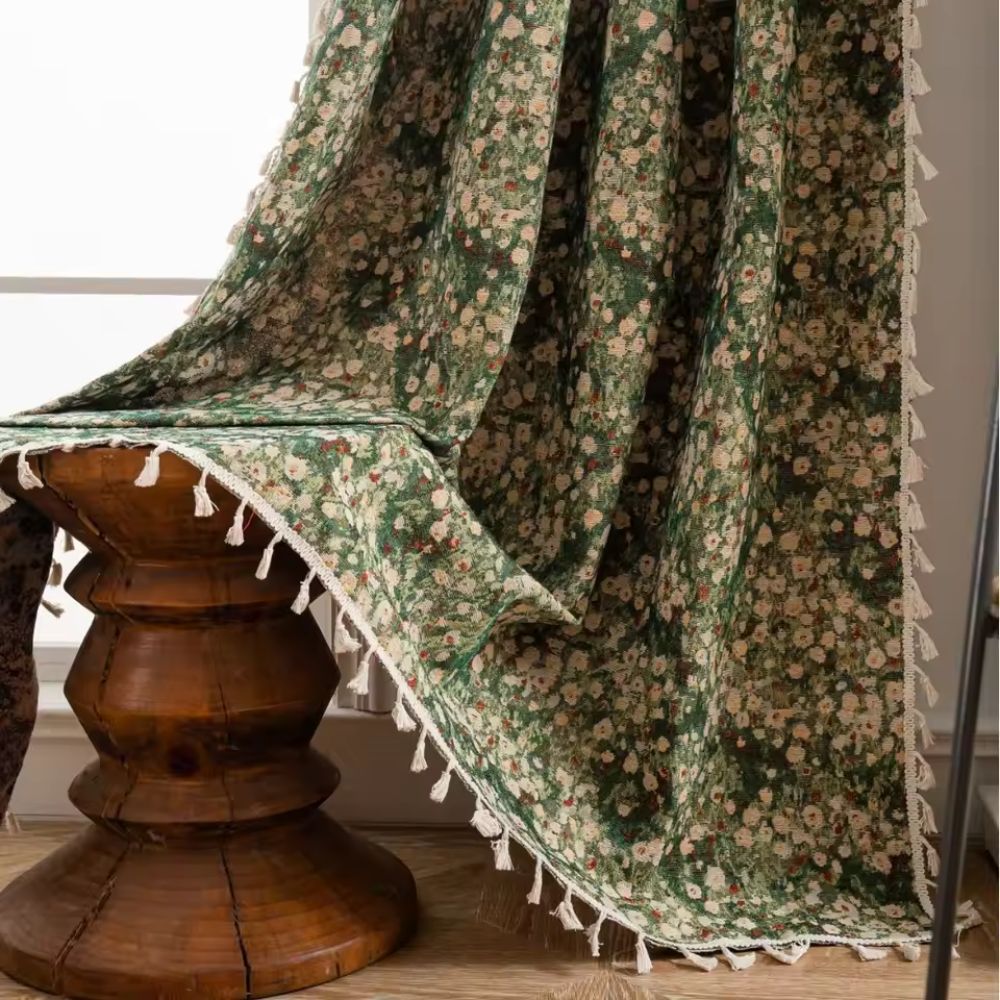 Lisslune | French Vintage Floral Tapestry Curtain