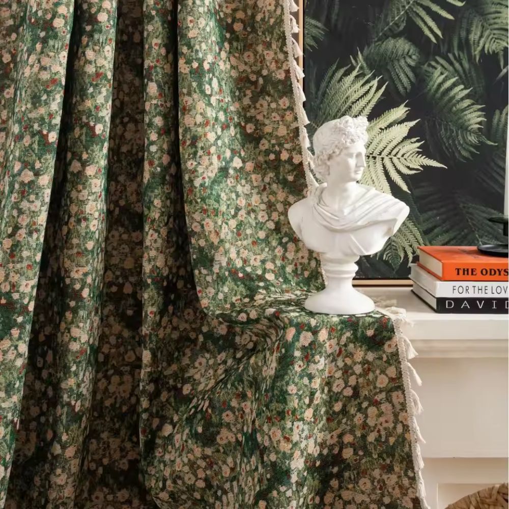 Lisslune | French Vintage Floral Tapestry Curtain