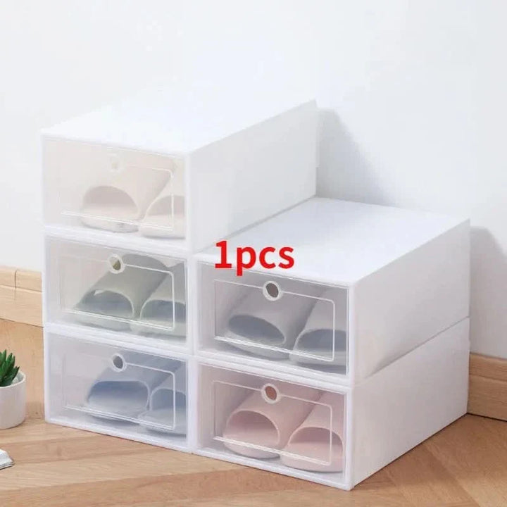 Lisslune | SHOEBOX STORAGE SET – 24 stackable & transparent shoe boxes for space-saving organization & clear overview
