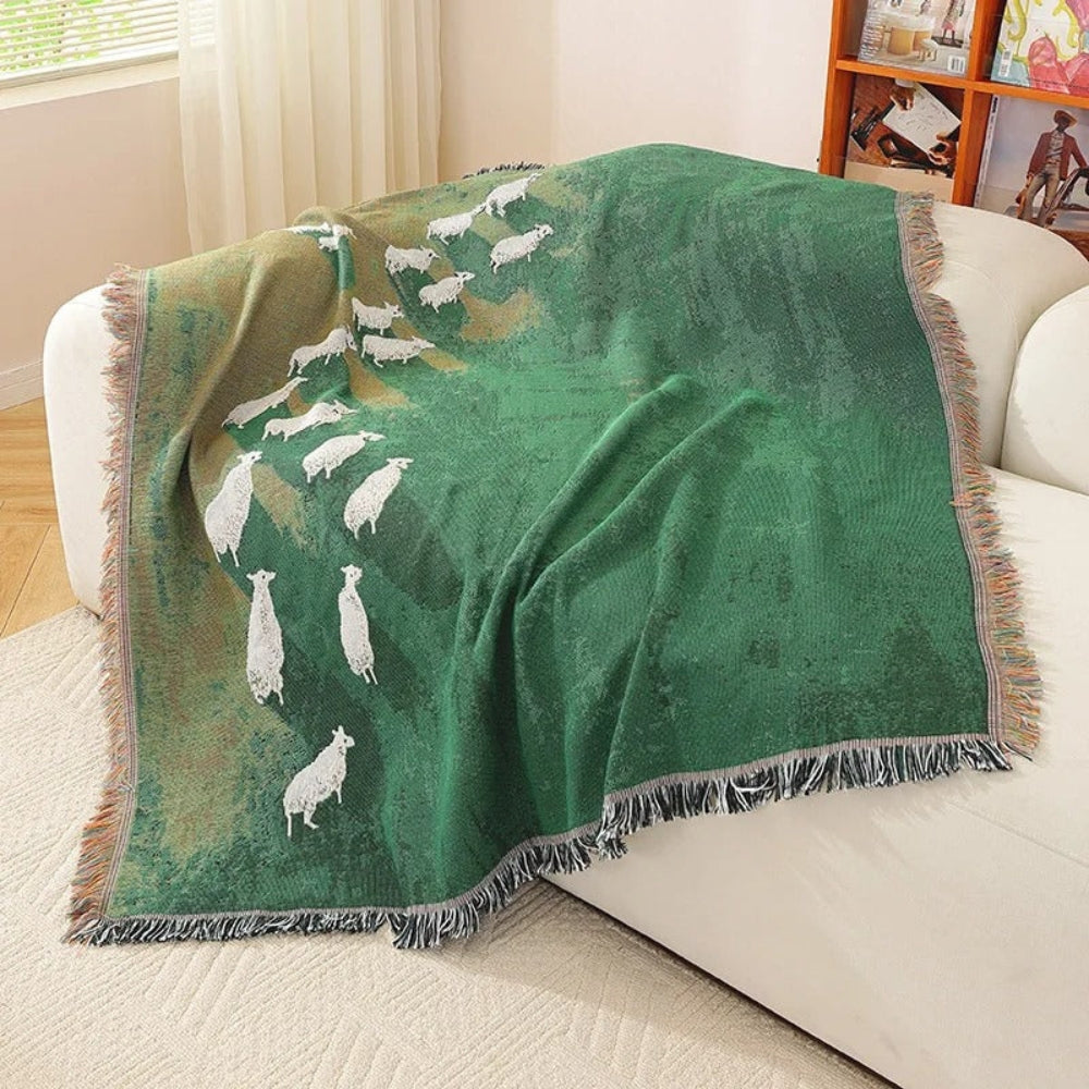 Lisslune | Frida Sheep Woven Throw Blanket