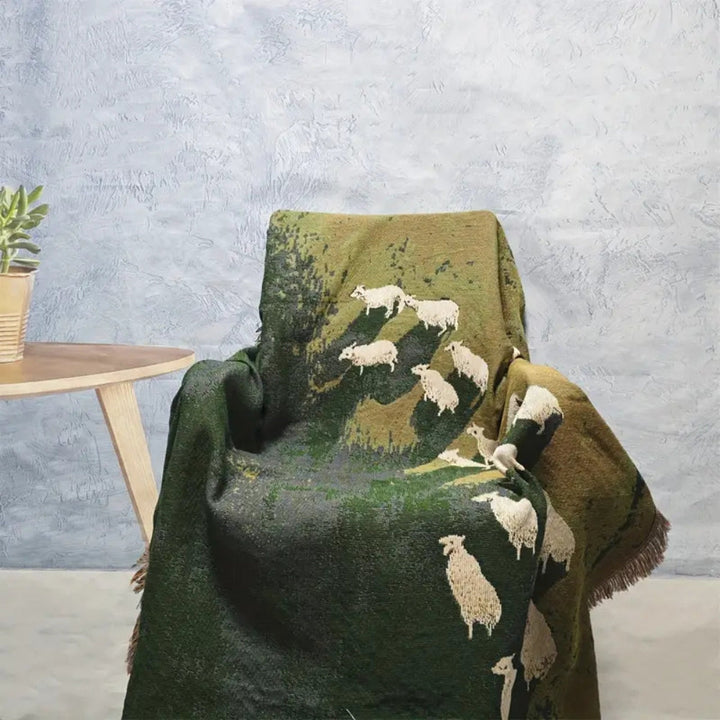Lisslune | Frida Sheep Woven Throw Blanket