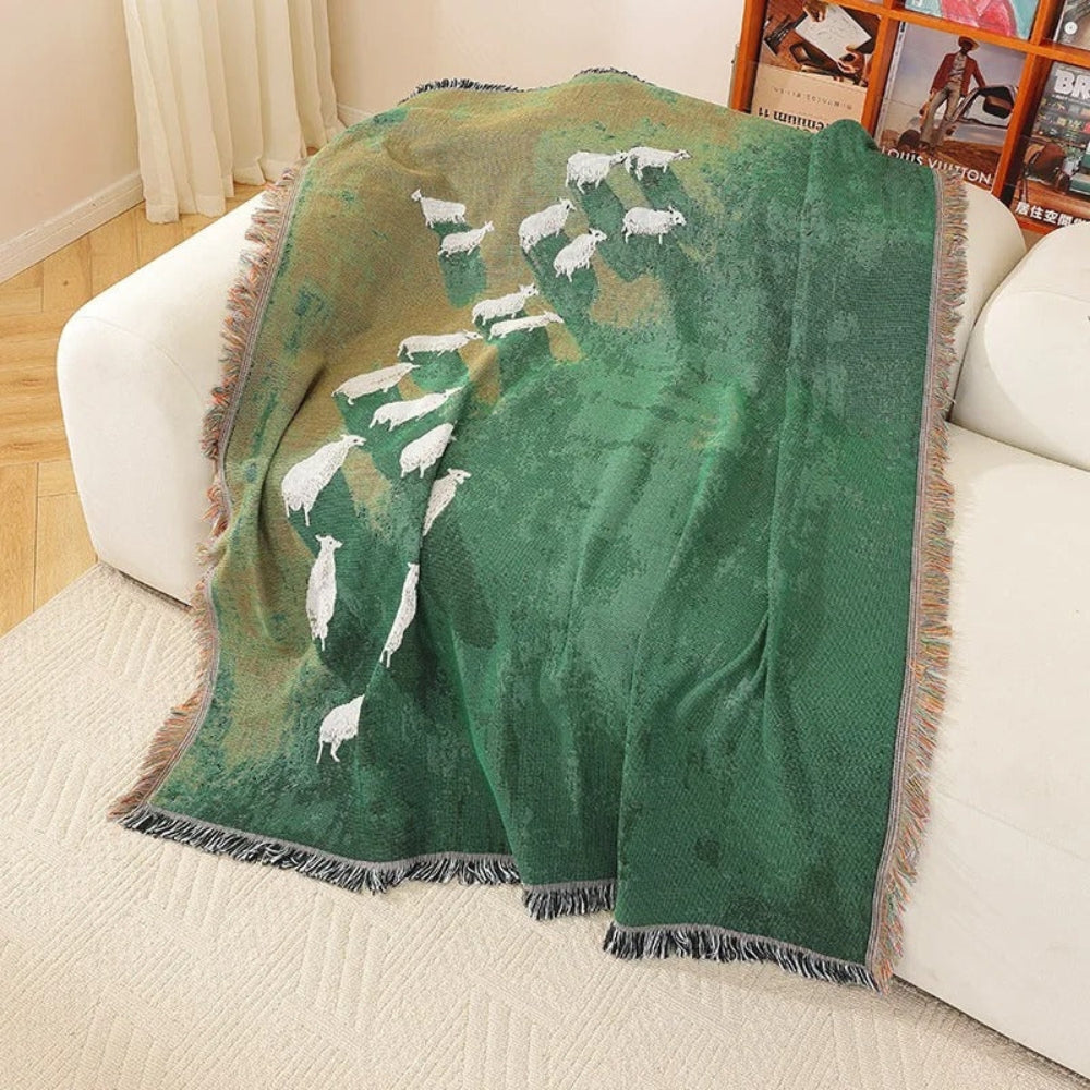 Lisslune | Frida Sheep Woven Throw Blanket