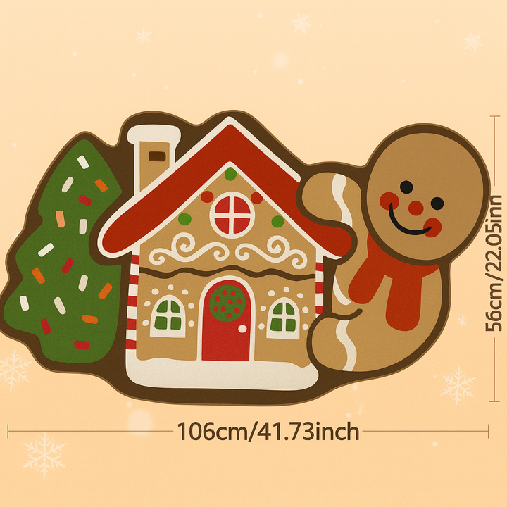 Lisslune | Frostholm Gingerbread Christmas Rug – Cozy Non-Slip Floor Mat for Festive Atmosphere