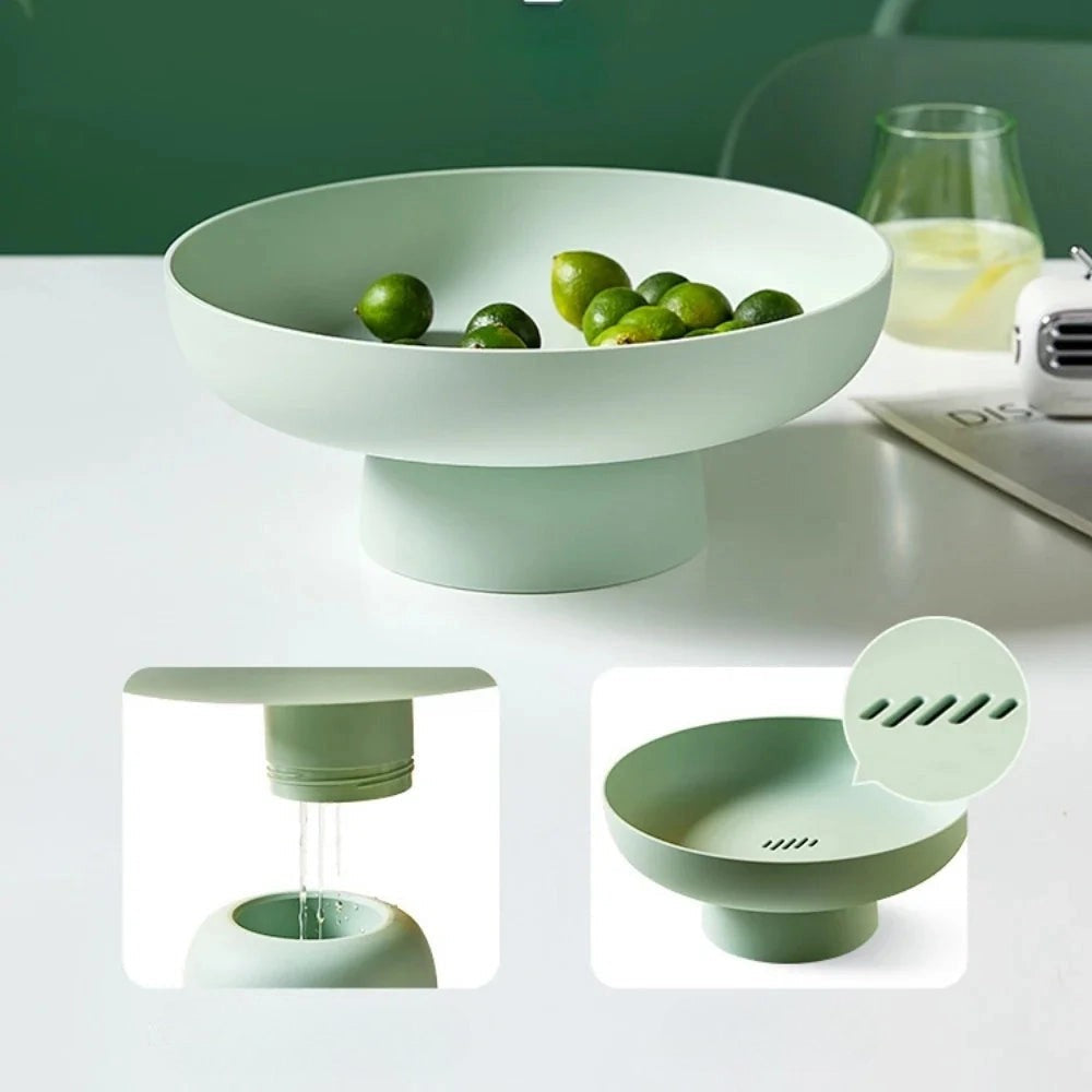Lisslune | Fruitful Elegance – Retro Fruit Bowl with Vintage Leaf Design & Ceramic Finish
