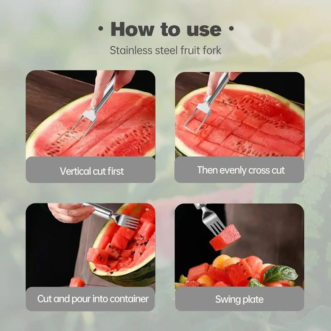 Lisslune | 2-in-1 fruit cutter with integrated fork for fresh snacks
