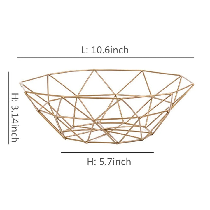 Lisslune | Fruit basket – iron – hollow drain basket – living room decor